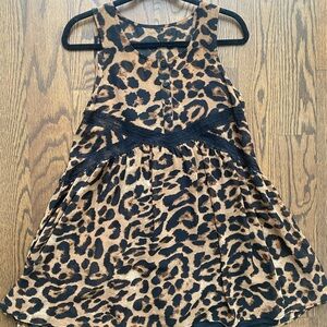 Express Leopard Print Dress with Black Accents